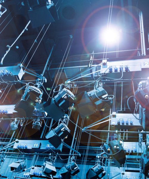 lights that the stage at theater